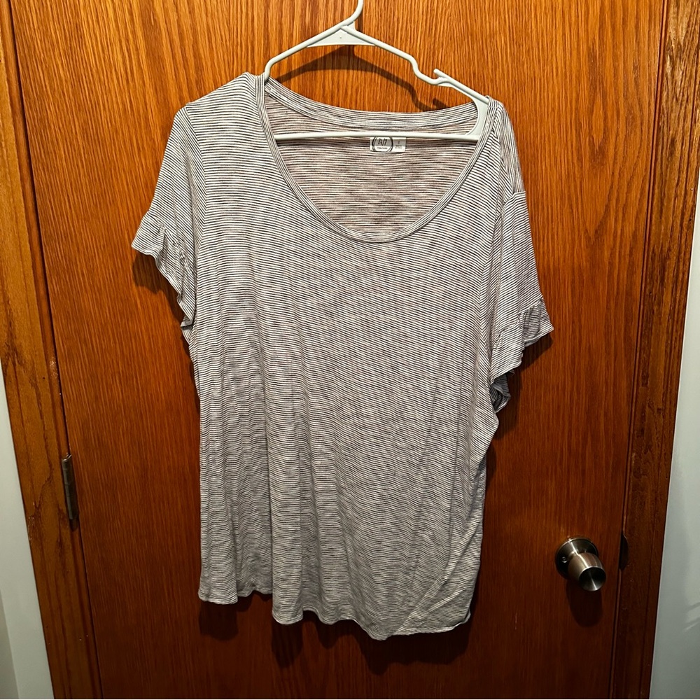 Maurices stripe ruffle sleeve tee